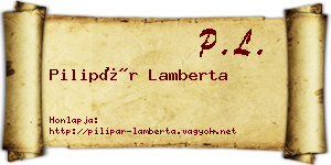 Pilipár Lamberta névjegykártya